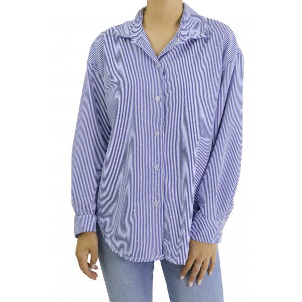 Camicia a righe con brillantini Emi